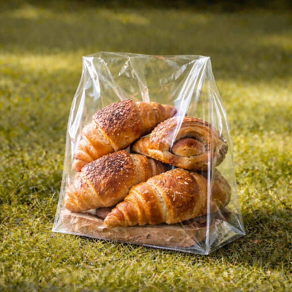 Bolsas de polipropileno transparentes con base