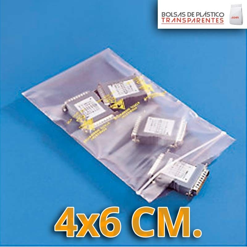 Bolsa de Plástico Transparente Polietileno Cierre Cursor 4x6 cm.