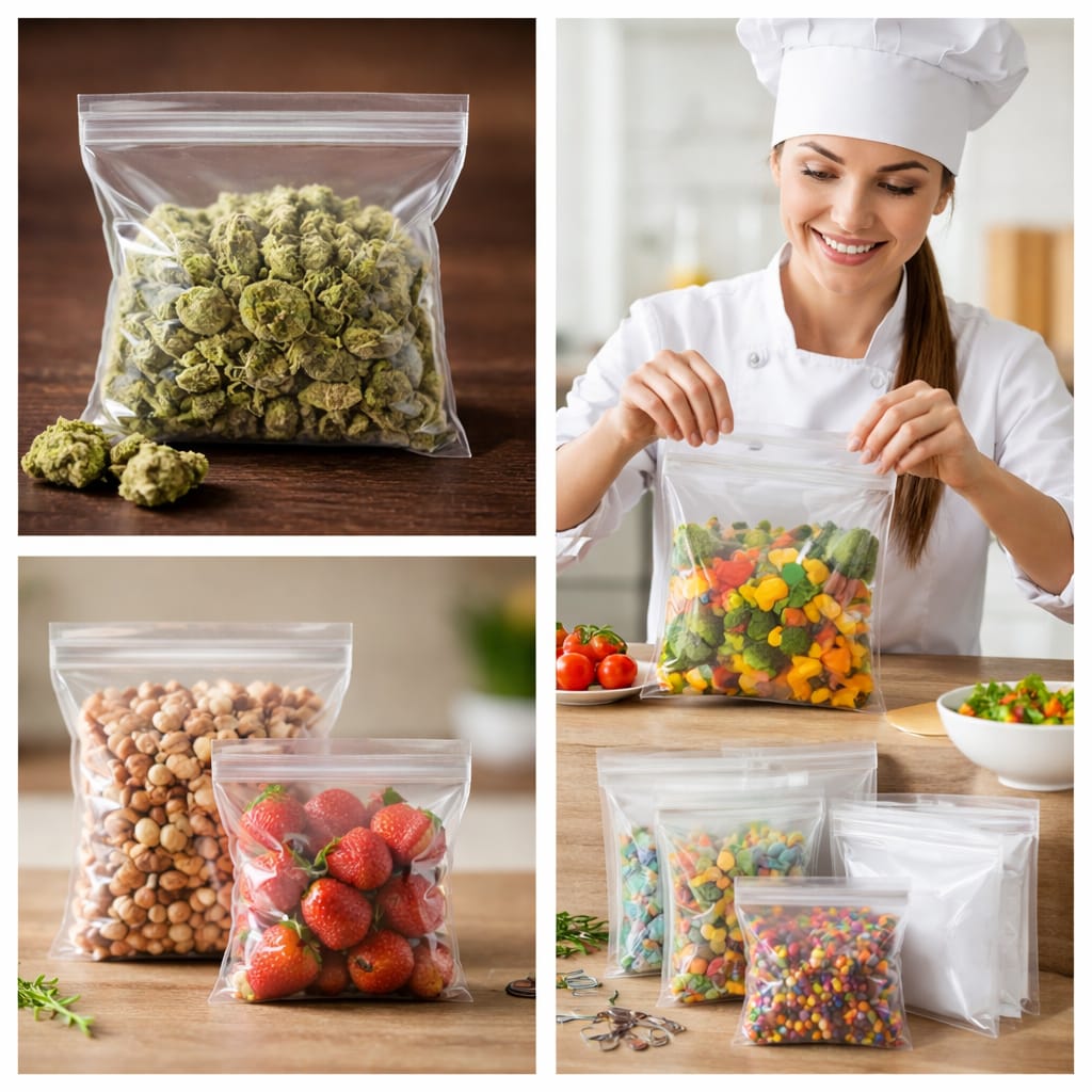 Bolsas de plástico transparentes con cierre zip hermético – fábrica de bolsas