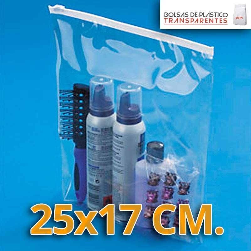 Bolsa de Plástico Transparente Polietileno Cierre Cursor 25x17 cm.