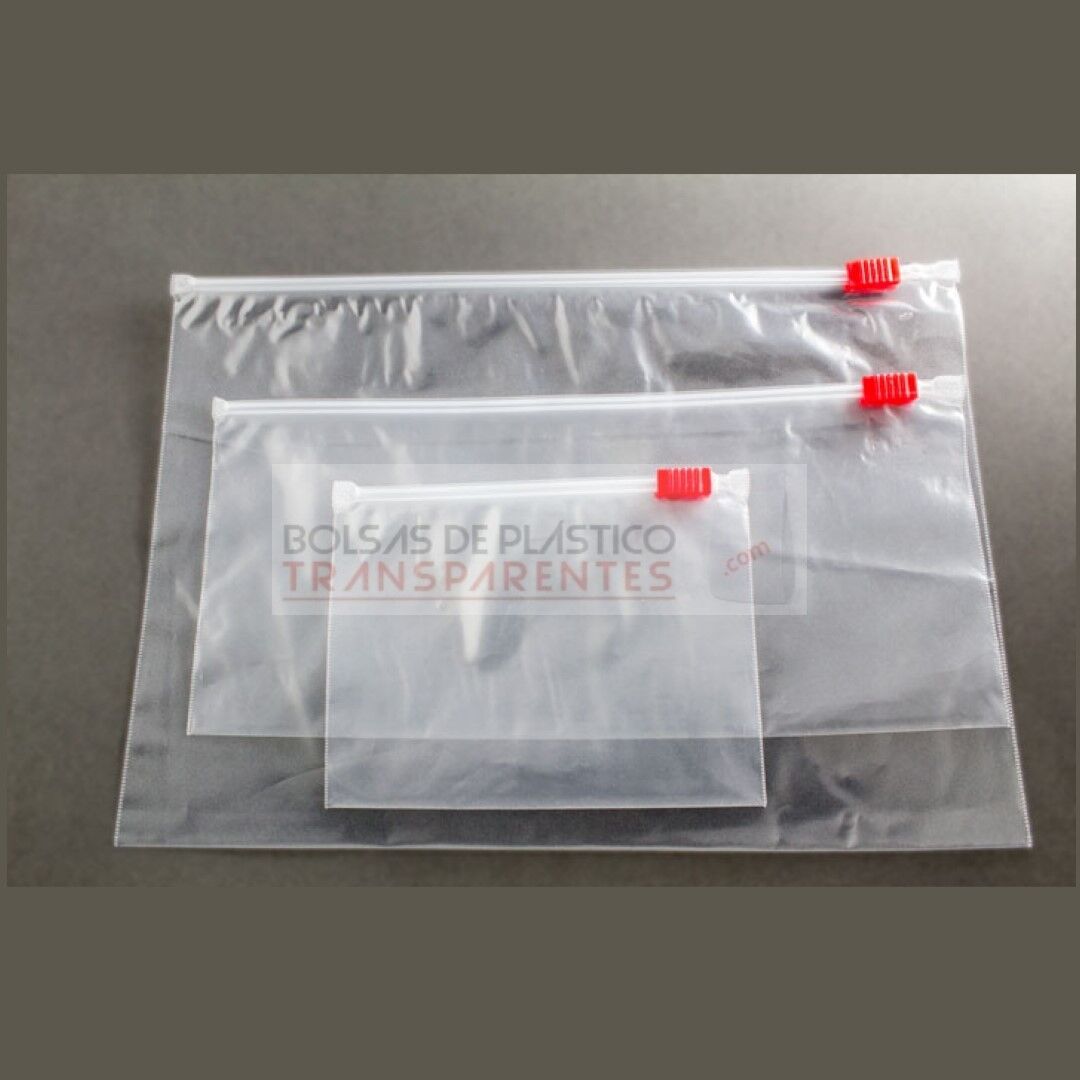 Bolsa de Plástico Transparente Polietileno Cierre Cursor 23x10 cm.