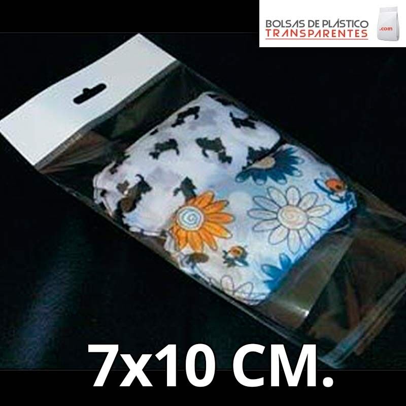 Bolsa de Plástico Transparente Polipropileno Solapa adhesiva y Eurotaladro 7x10 cm.