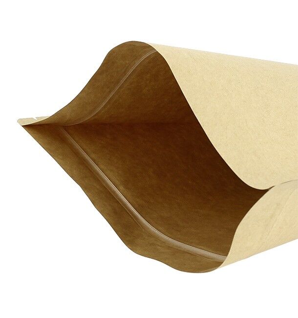 Bolsas de papel Kraft Standup Autocierre y Ventana 18x26+8