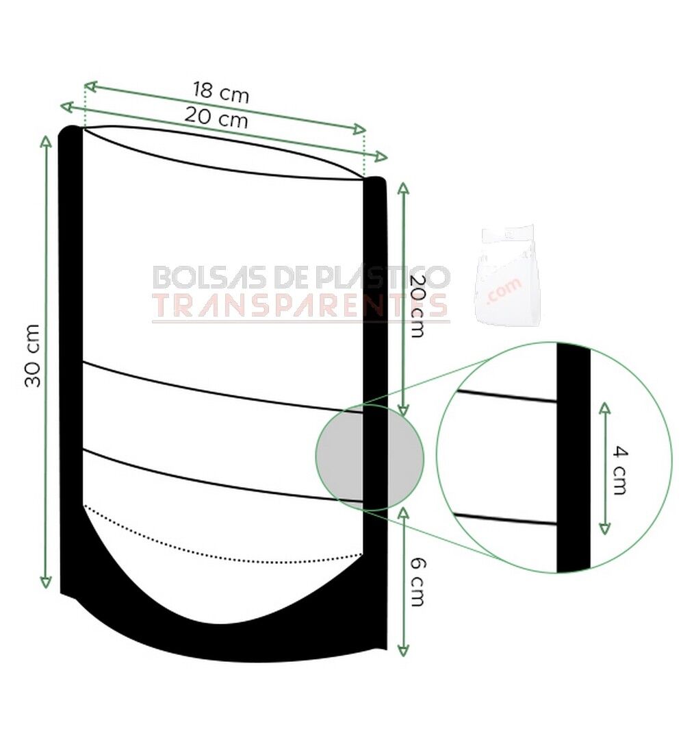 Bolsas de papel Blanco Doypack Autocierre y Ventana 20x30+10