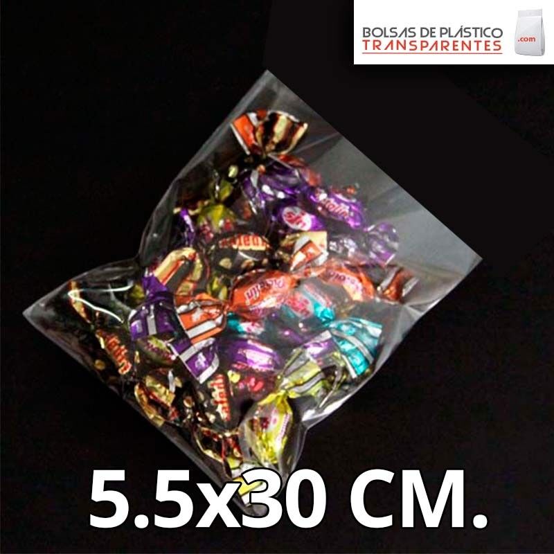 Bolsa de Plástico Transparente Polipropileno 5.5x30 cm.